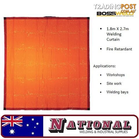 Welding Curtain / Screen 1.8 Metres X 2.7 Metres Orange 700109