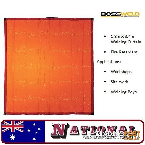 Welding Curtain / Screen 1.8 Metres X 3.4 Metres Orange 700110