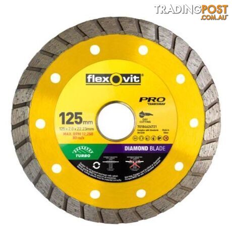 Pro Tradesman Diamond Turbo Rim 125mm Portable blade Flexovit 70184624721