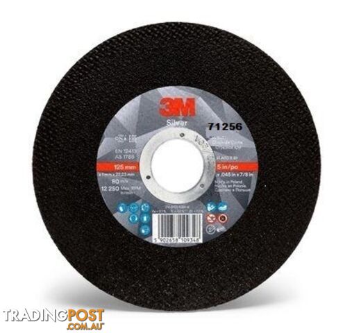 Silver Cut-Off Wheel 125 x 1.6 x 22.23mm 3M 7100172724 Pkt : 25