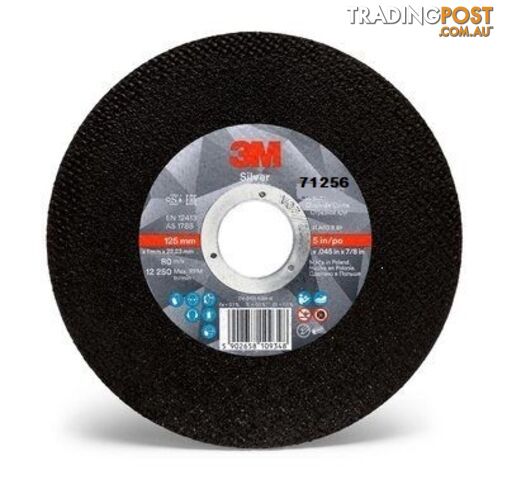 Silver Cut-Off Wheel 125 x 1.6 x 22.23mm 3M 7100172724 Each