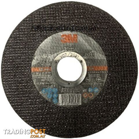 Silver Cut-Off Wheel 125 x 1 x 22.23mm 3M 7100172891 Pack of 25