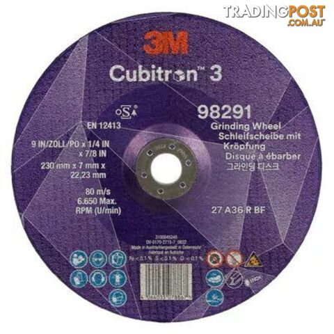 Grinding Wheel Depressed Centre 230 x 7 x 22.23 mm 36+ T27 Cubitron™ III...