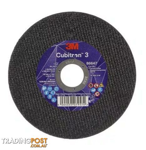 Cubitron™ 3 Cut-Off Wheel 125 x 1 x 22.23 mm 60+, T41 (86647) 7100304306 Each