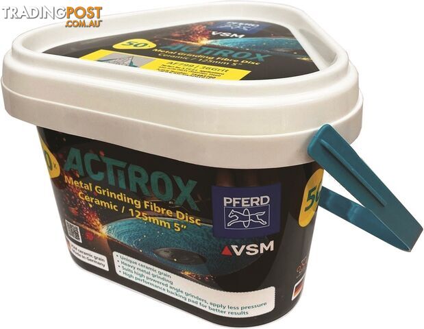 Actirox Ceramic Metal Grinding Fibre Disc AF799 125mm (5") 36Grit Bucket of 50...