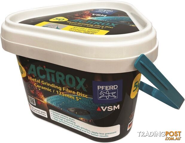 Actirox Ceramic Metal Grinding Fibre Disc AF799 125mm (5") 36Grit Bucket of 50...