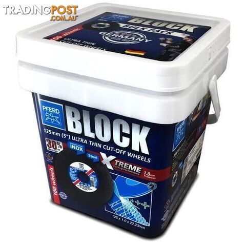 125mm (5") x 1mm Ultra Thin Block Inox Cutting Wheels Bucket of 100 Discs Pferd...