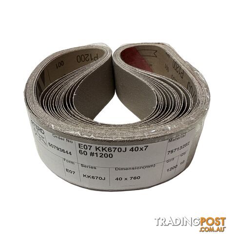 E07 KK670J Sander Belt 40 x 760mm 1200Grit Pferd 75713282 10pk