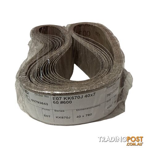 E07 KK670J Sander Belt 40 x 760mm 600Grit Pferd 75713746 10pk