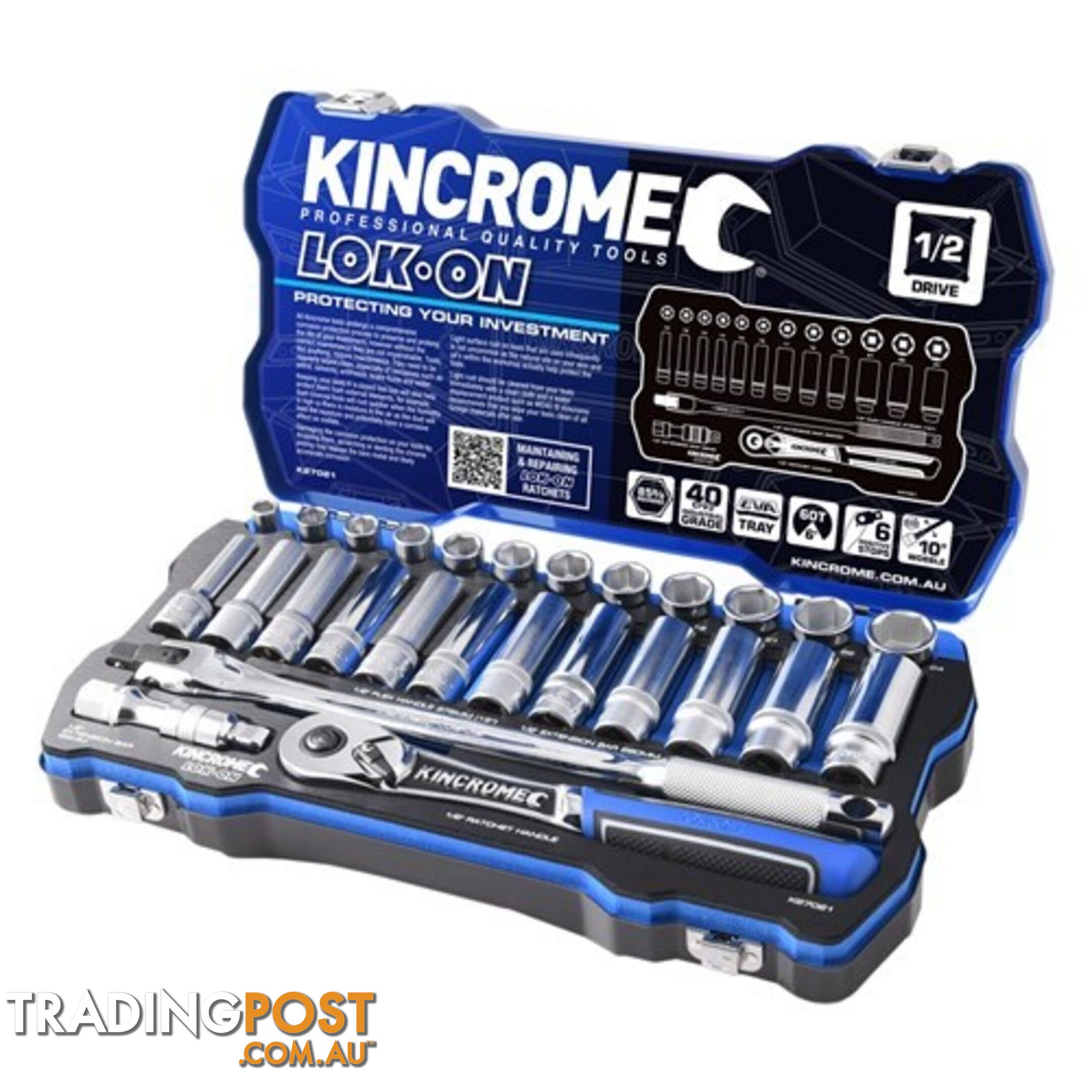 Socket Set 28 Piece 1/2" Drive Metric Kincrome K27021