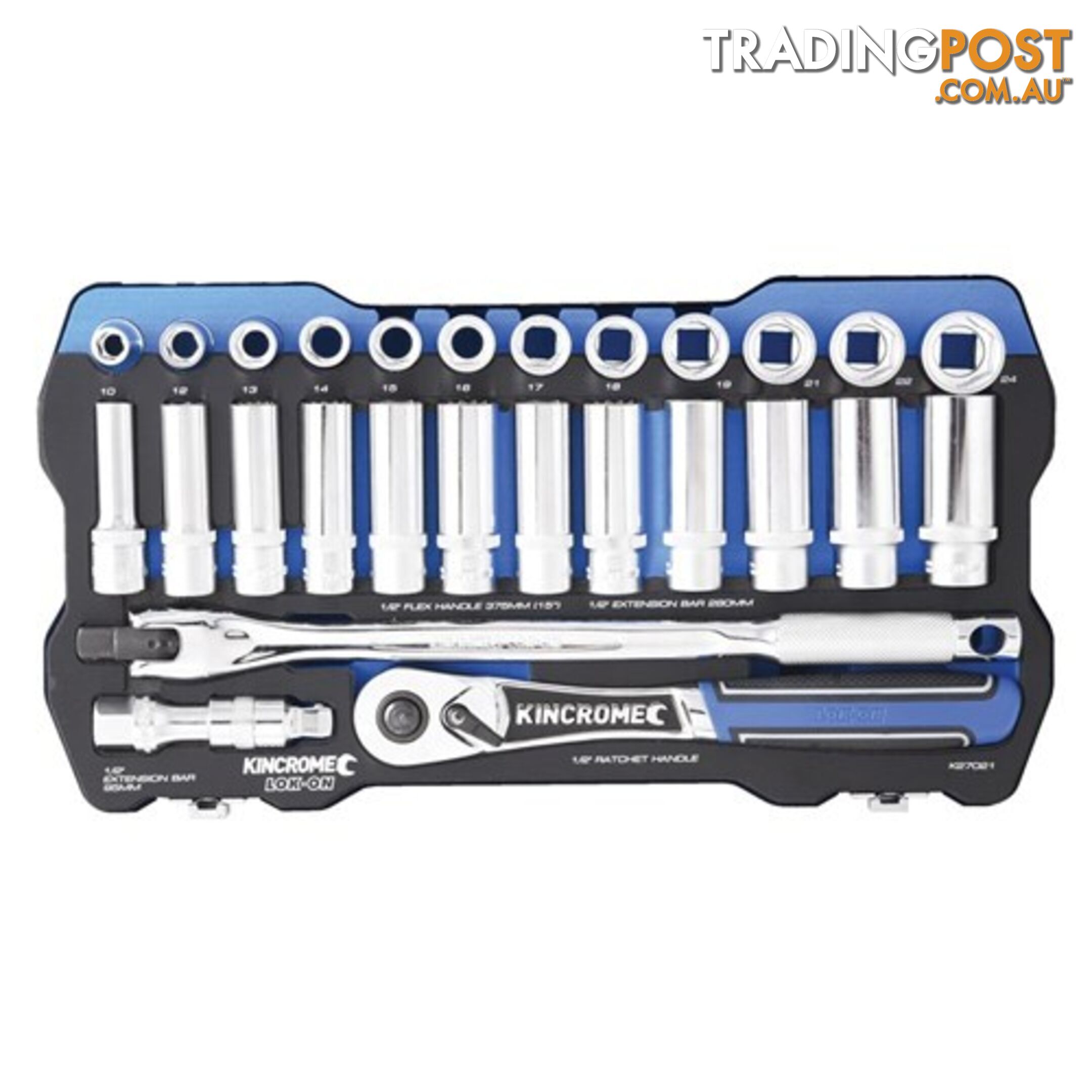 Socket Set 28 Piece 1/2" Drive Metric Kincrome K27021