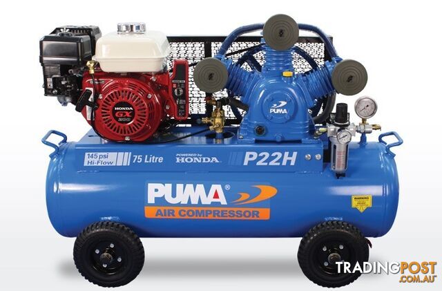 Air Compressor Electric Start 75 Litres Honda Petrol Puma PU P22H ES