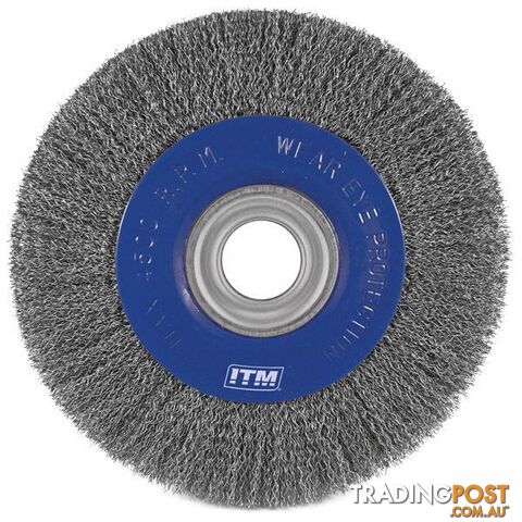 Crimp Wire Wheel Brush Steel 150mm X 25mm Multi Bore ITM TM7012-151