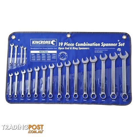 Combination Spanner Set 19 Piece K3036 Kincrome