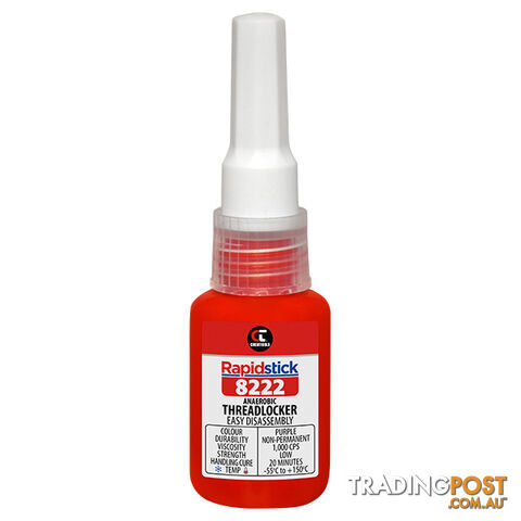 Rapidstick 8222 Threadlocker 10ml Low Strength 8222-10