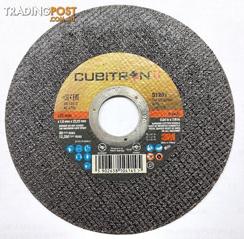 Cubitron II Cut-Off COW Wheels 125 x 1 x 22.23mm UU009069525-100 Pack of 100