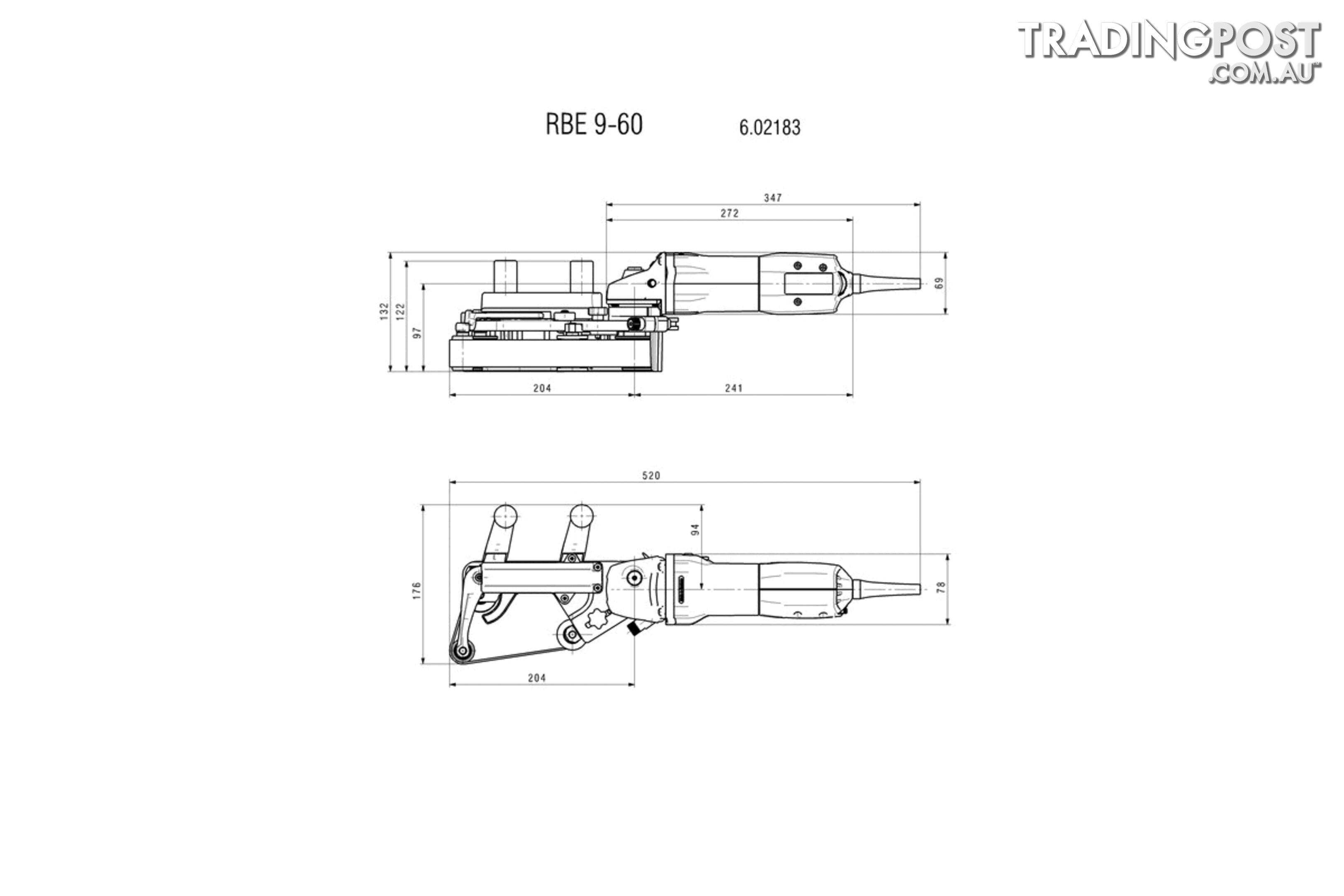 Tube Belt Sander Set RBE 9-60 SET 900W Metabo 602183510