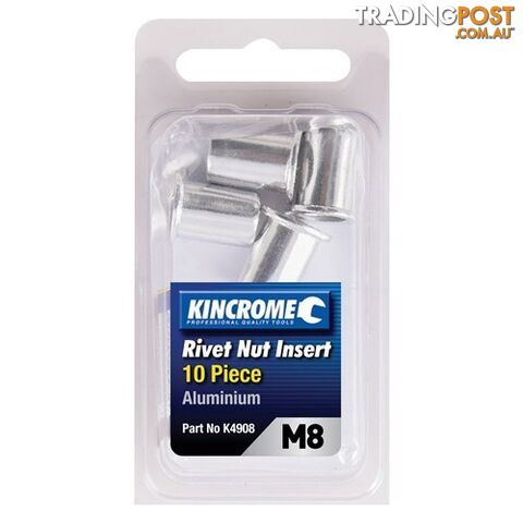 Rivet Nut Insert M8 (Aluminium) - 10 Pack Kincrome K4908