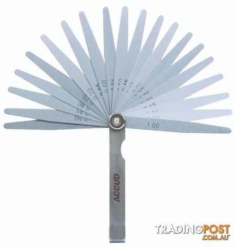 100mm Feeler Gauge 32 Leave Set Accud AC-912-100-32