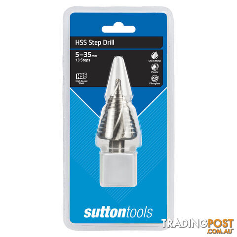 13-Step Hss Spiral Flute Step Drill Bit Sutton D50453513