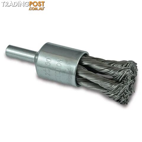 Twist Knot End Brush Stainless Steel 25mm 1/4" Round Shank ITM TM7005-125