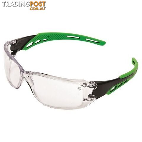 Cirrus Green Arms Safety Glasses Clear A/F Lens 9180
