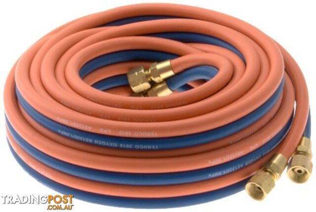 Twin Hose Oxygen / LPG 10 Metre Coil 5mm ID HA1005-OLP GWTWOL10 400178 UFLPGTH10M