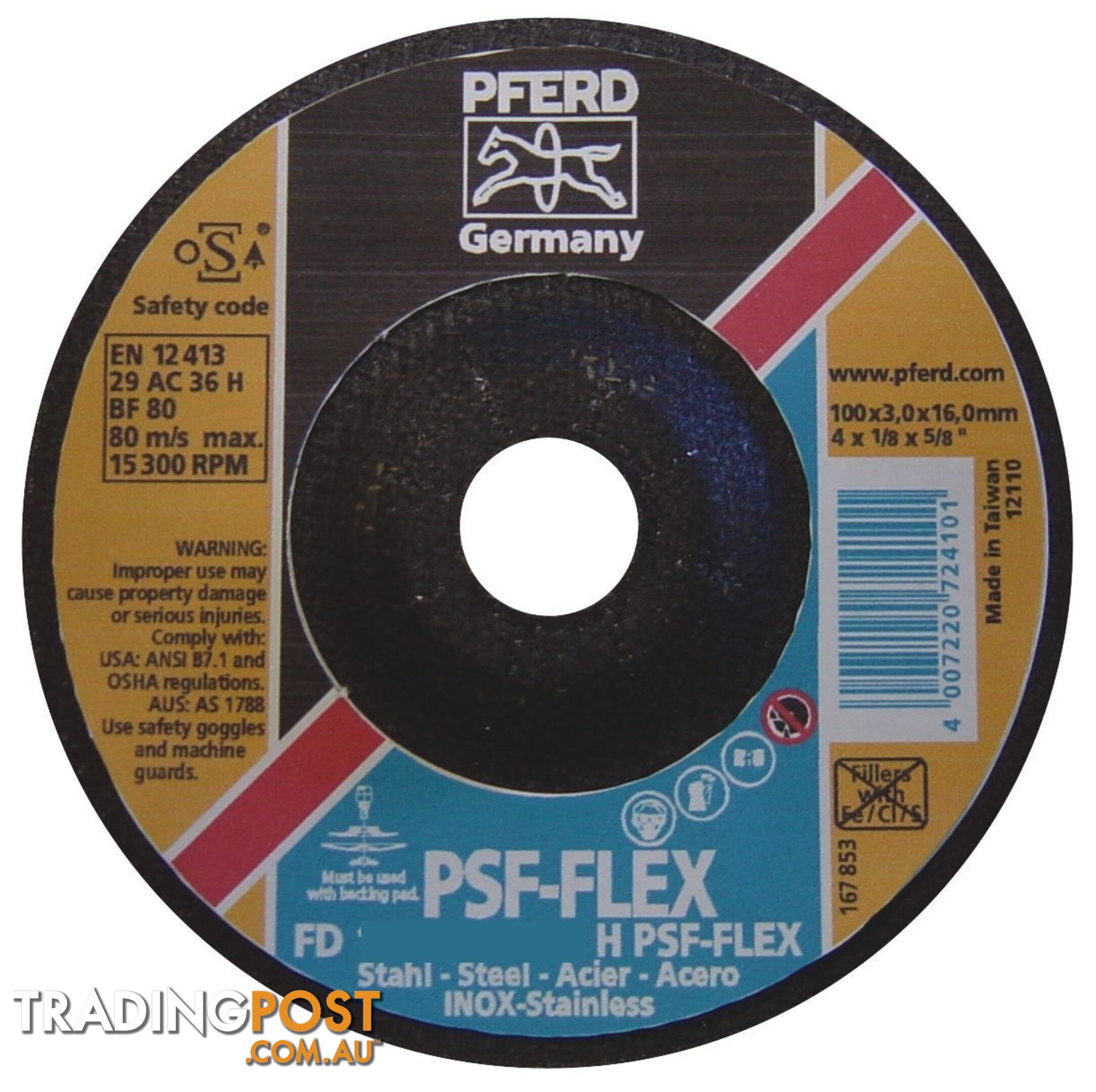 AC Blending Wheel FD 125-3 AC 46 H PSF-FLEX Pferd 62051246 Pack of 25
