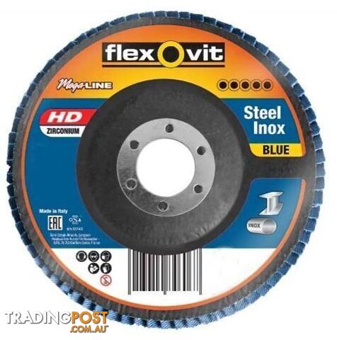 Flap Disc Zirconium Steel/Inox 125mm 40 grit FlexOvit 9803040