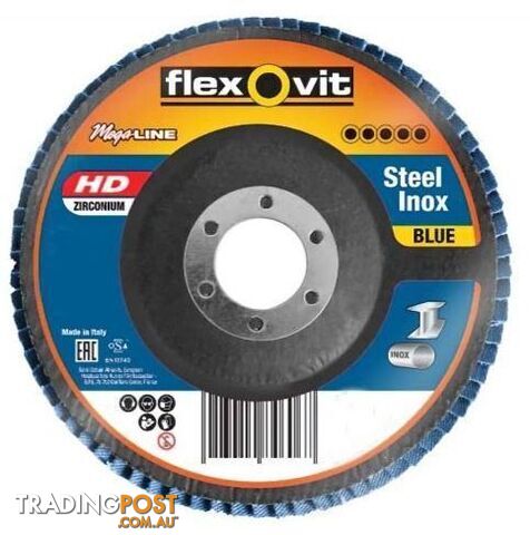 Flap Disc Zirconium Steel/Inox 125mm 60 grit FlexOvit 9803060