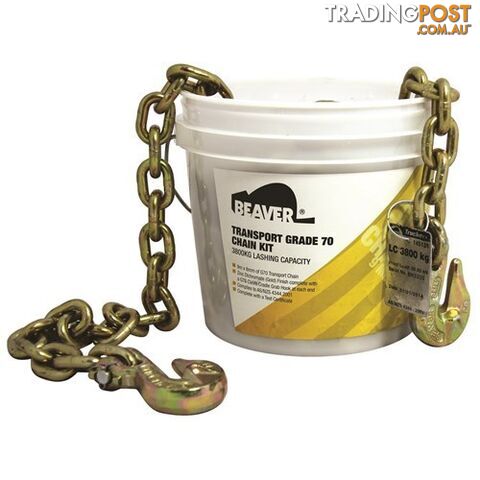 Beaver Grade 70 Transport Load Chain Kit With Grab Hooks on Each End 145128