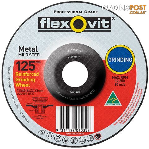 Grinding Wheel Mild Steel 125 x 6.8 x 22.23mm Type 27 AO FlexOvit 66252841682
