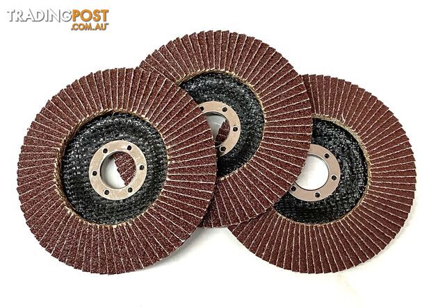 Flap Disc Aluminium Oxide 127mm 2 x 40 & 1 x 80 Grit Tomcat TDA127P Pack of 3