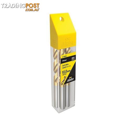 10mm Jobber Drill Bit (5 Pack) Gold Series Alpha 9LM100-5
