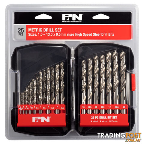 Metric Hss-Bright Jobber Drill Bit Set 1-13mm P&N 166044642 -25 Piece