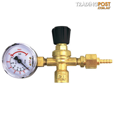 Disposable Gas Bottle Regulator with Gauge 5/8-18 UNF outlet Bossweld 600044