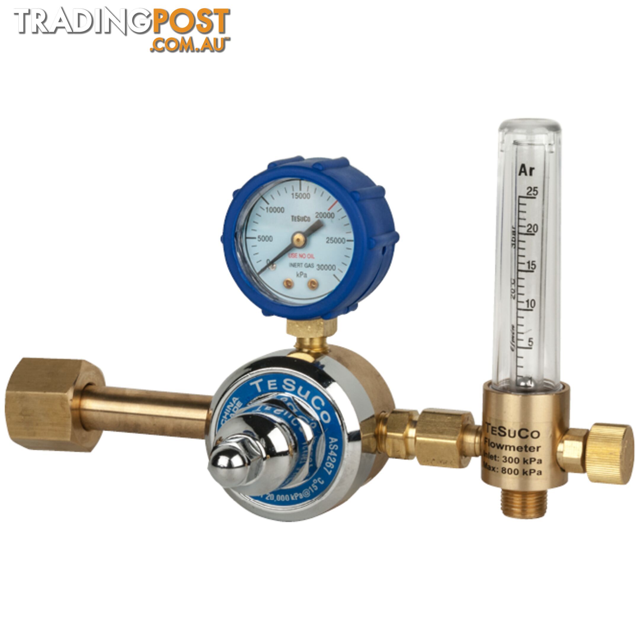 Regulator 1 Stage Side Entry Nitrogen T50 with Flowmeter In 20,000kPa Out 0-25 lpm RC1SNIFM