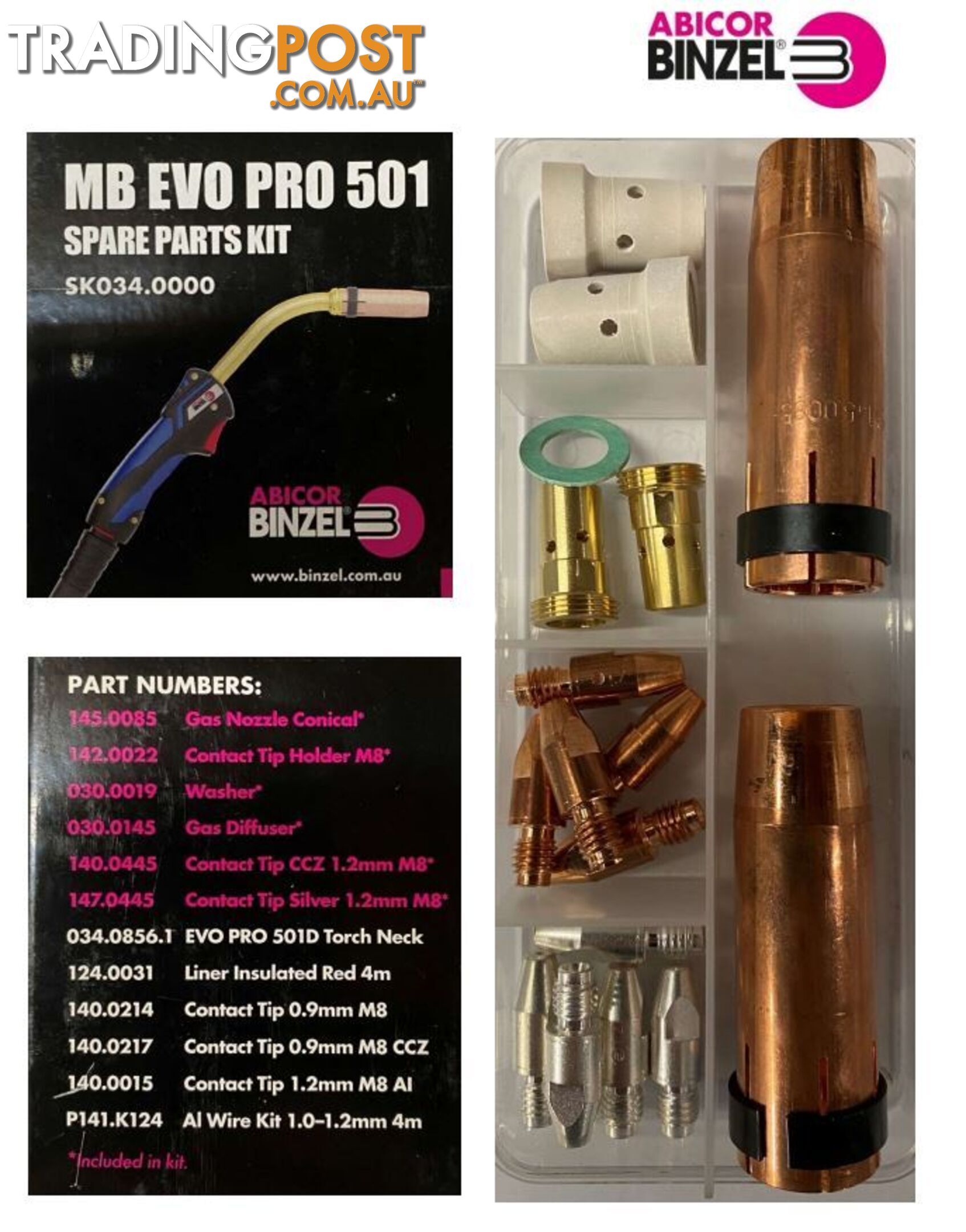 MB EVO PRO 501 MIG Consumable Starter Kit Binzel SK034.0000