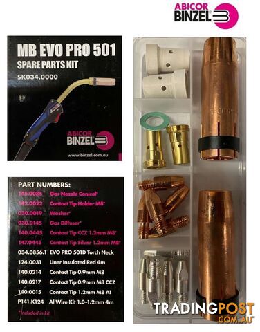 MB EVO PRO 501 MIG Consumable Starter Kit Binzel SK034.0000