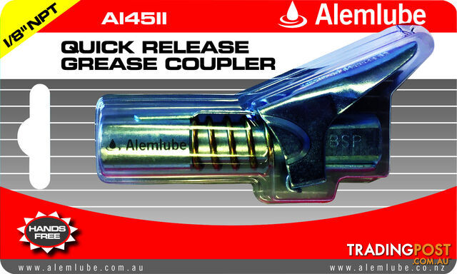 Quick Release Grease Gun Coupler 1/8” NPT Alemlube A14511