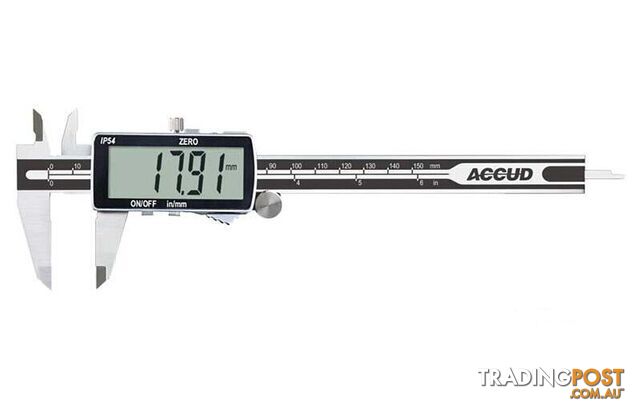 150mm Dual Scale Large Screen Digital Caliper Accud AC-106-006-11