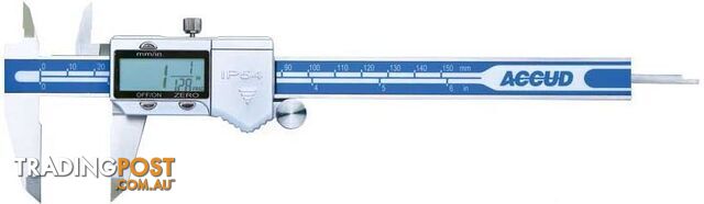 200mm Fractional Imperial Digital IP54 Caliper Accud AC-113-008-11