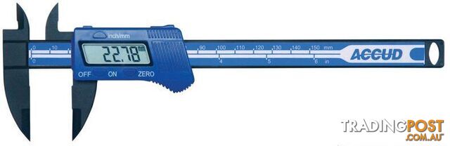 150mm Plastic Digital Caliper Accud AC-117-006-11