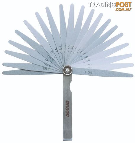 100mm Feeler Gauge 32 Leave Set Accud AC-912-100-32
