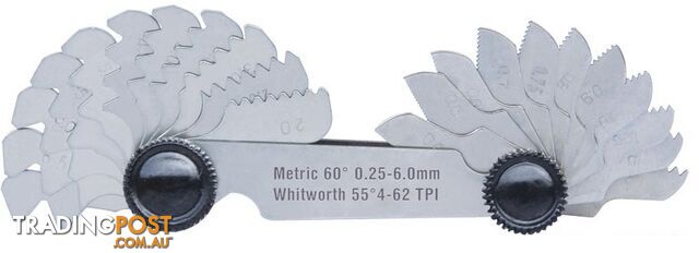 60° Metric & 55° Whitworth Thread Gauge 52 Leaves Accud AC-925-062-52