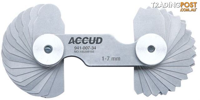 1-7mm Radius Gauge Accud AC-941-007-34
