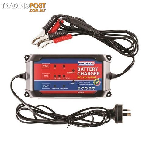 6/12V Battery Charger 4 AMP Tridon AEE400