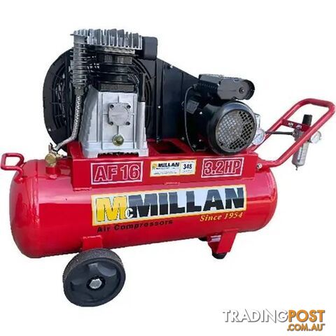 MCMILLAN 240V Air Compressor 15amp 3.2HP Belt Drive 348L/min FAD.