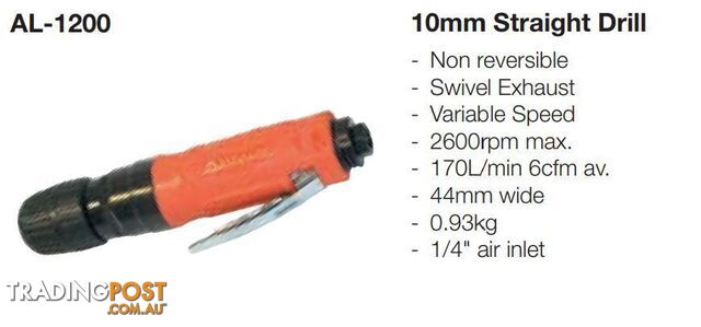 10mm Straight Drill Alliance AL-1200