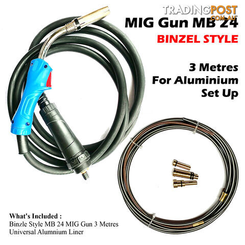 Mig Gun MB 24 Binzle Style 3 Metres For Aluminium Set Up